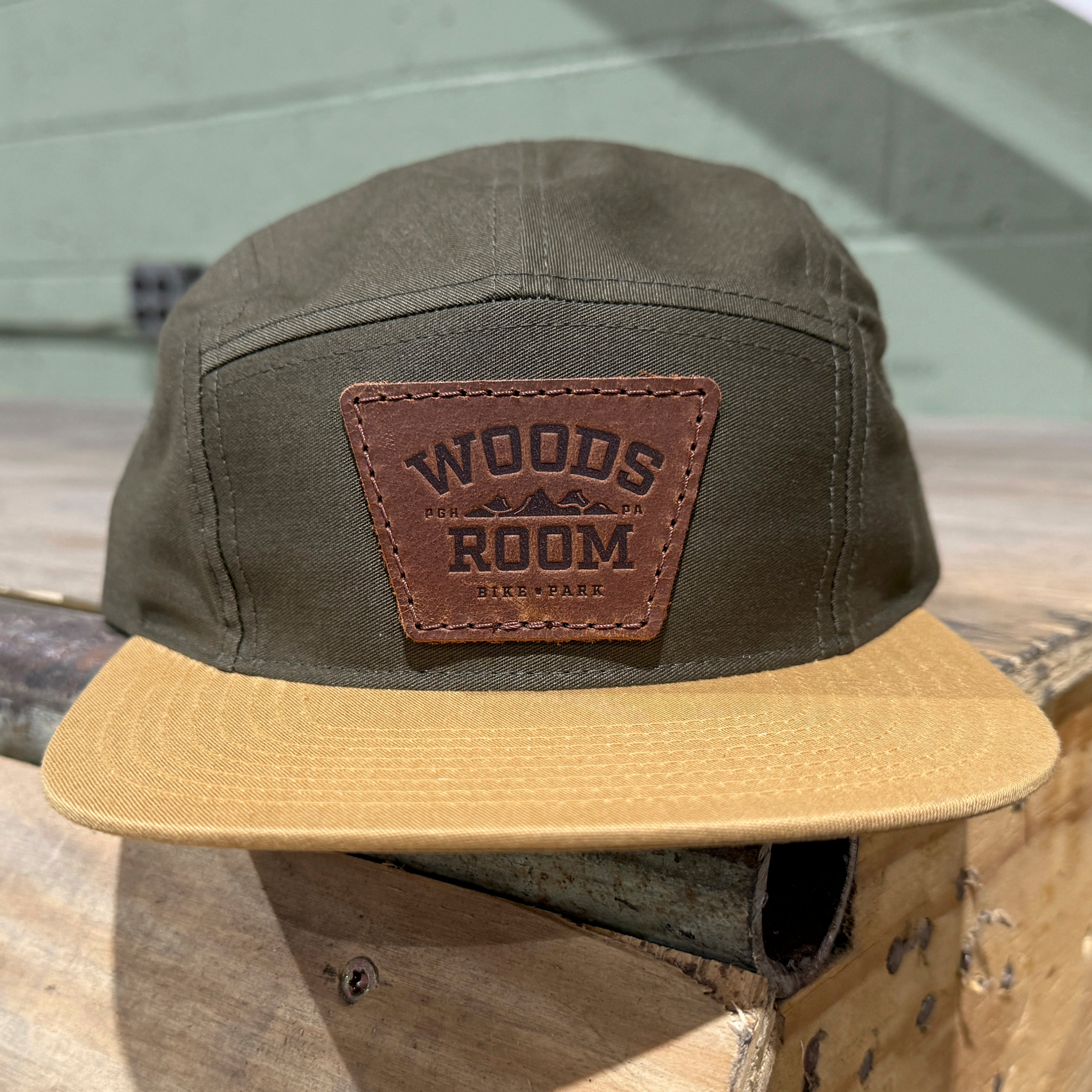 Woods Room Leather Patch 5 Panel Hat
